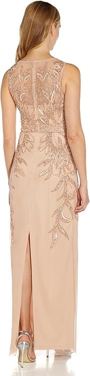 Adrianna Papell Women’s Beaded Column Long Dress New with Tags!