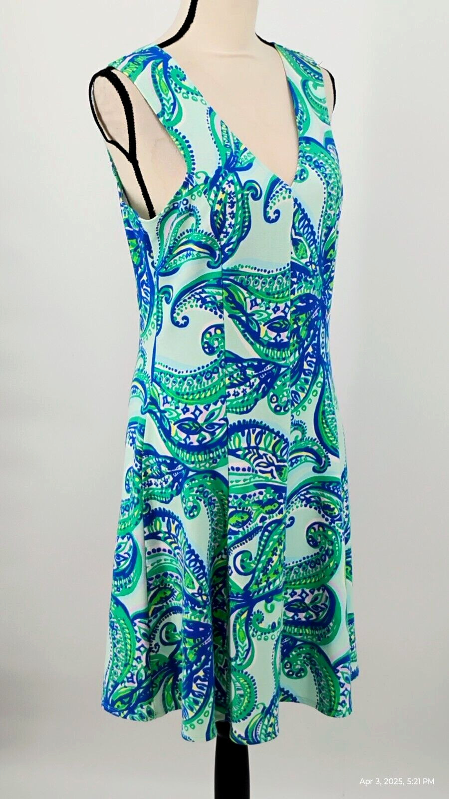 Lilly Pulitzer Dahlia Poolside Blue Keep It Current Terry Fit Flare Dress M
