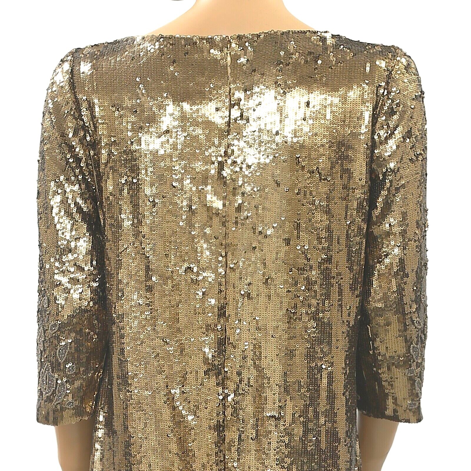Monsoon Limited Edition Sheryl Sequin Gold Mini Dress Embellished S-6 NWT 201761