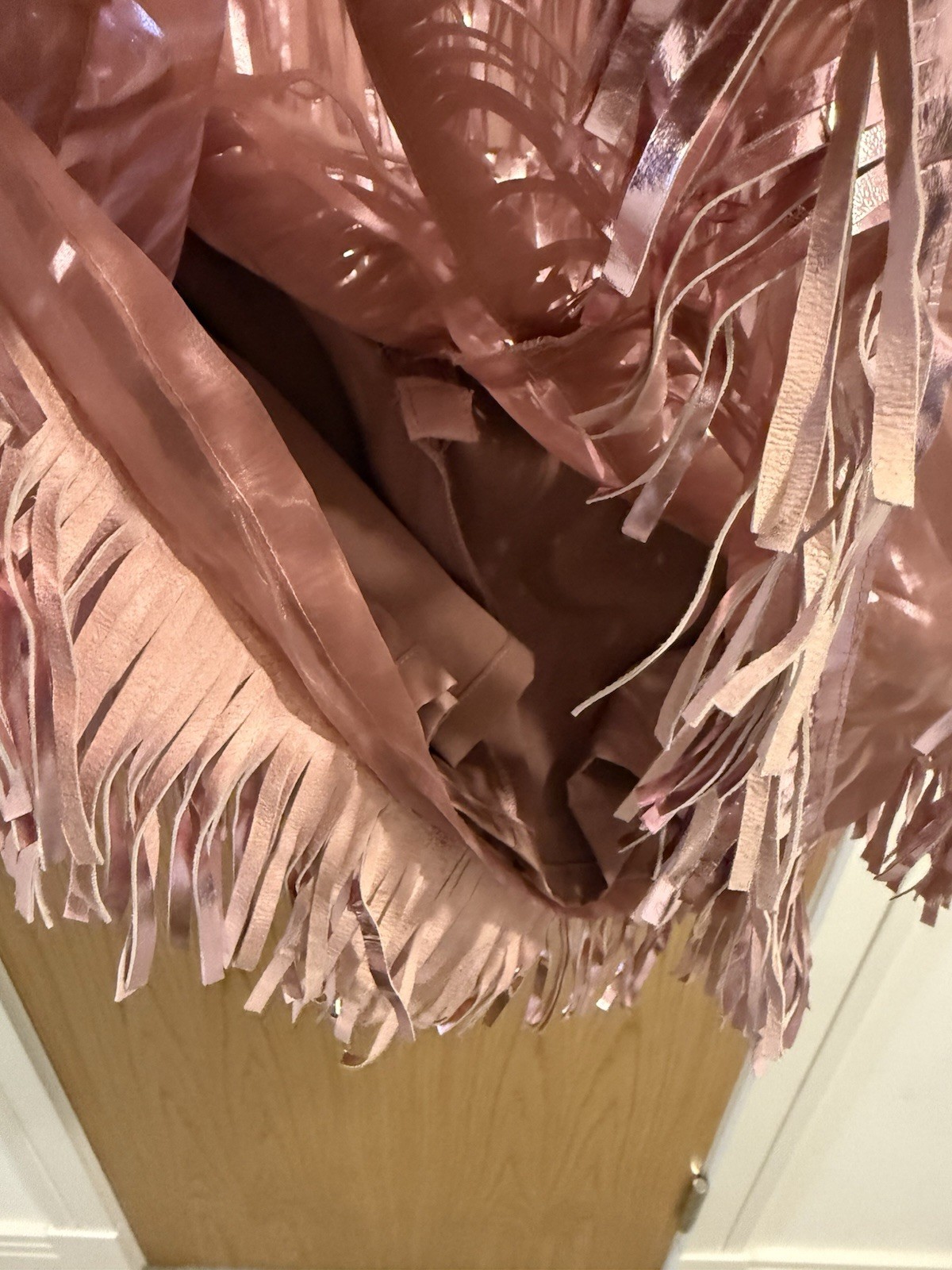 Cavalli Class Limited Edition Runway Sample Fringe Dress – Metallic Pink