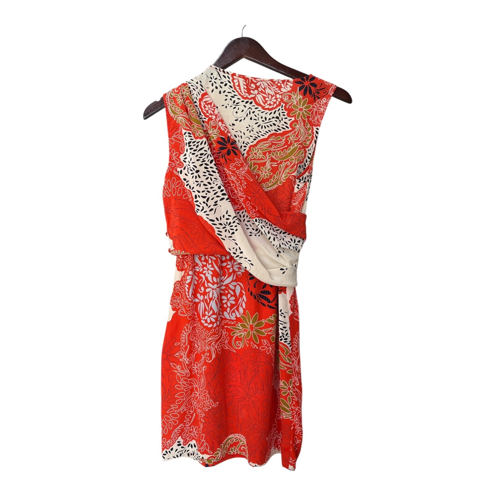 Julie Dillon Dress Silk Draped Orange Sheath Women’s Size 2 100% Silk