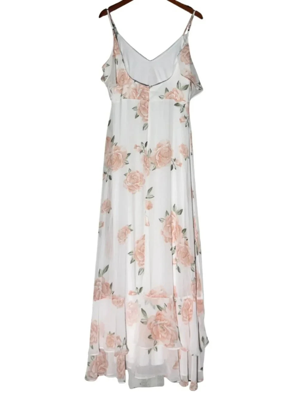 Lulus Take You There Ivory Floral Maxi Dress Cold Shoulder Ruffle Wedding Guest