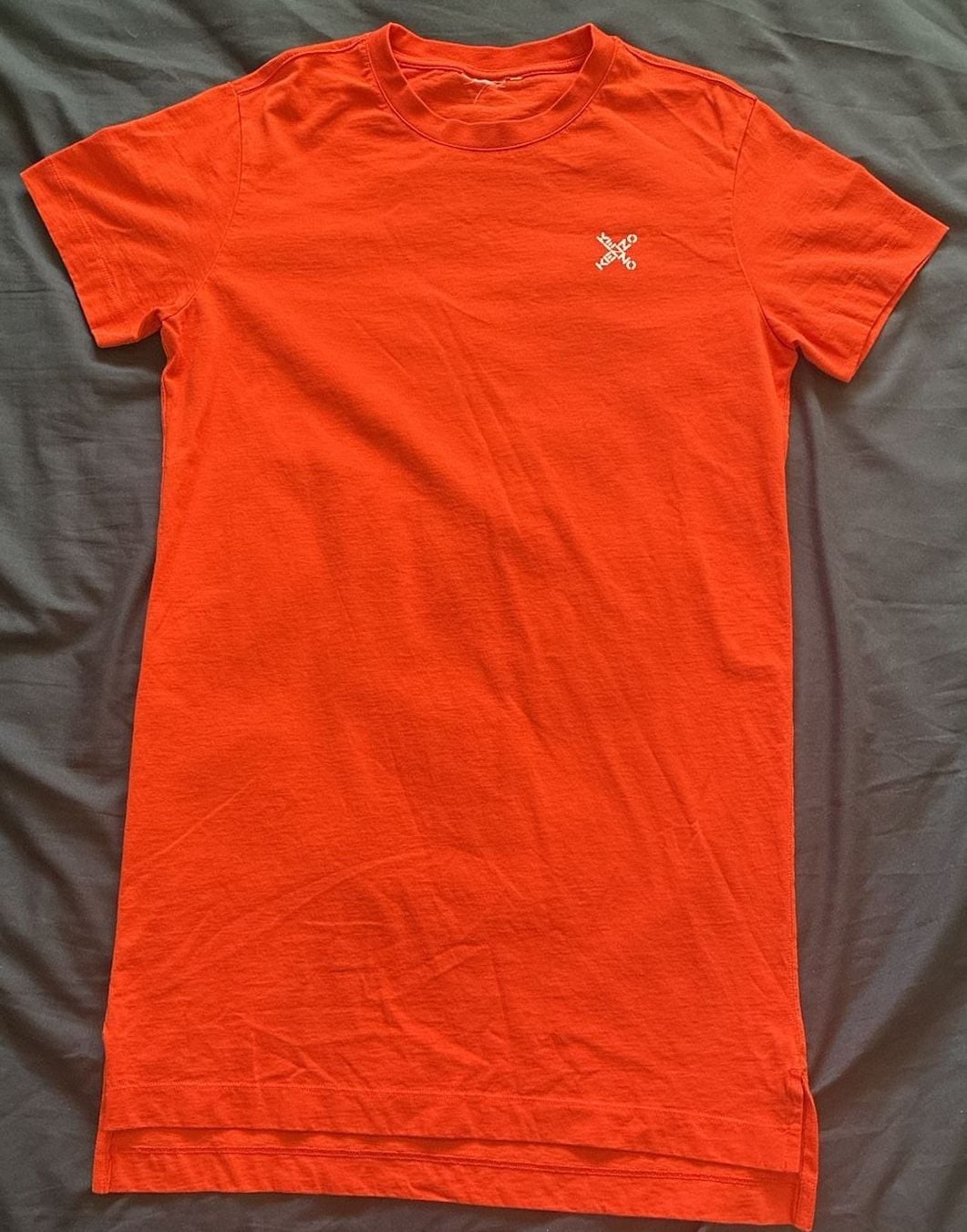Kenzo X Logo Print Cotton Mini T-Shirt Dress