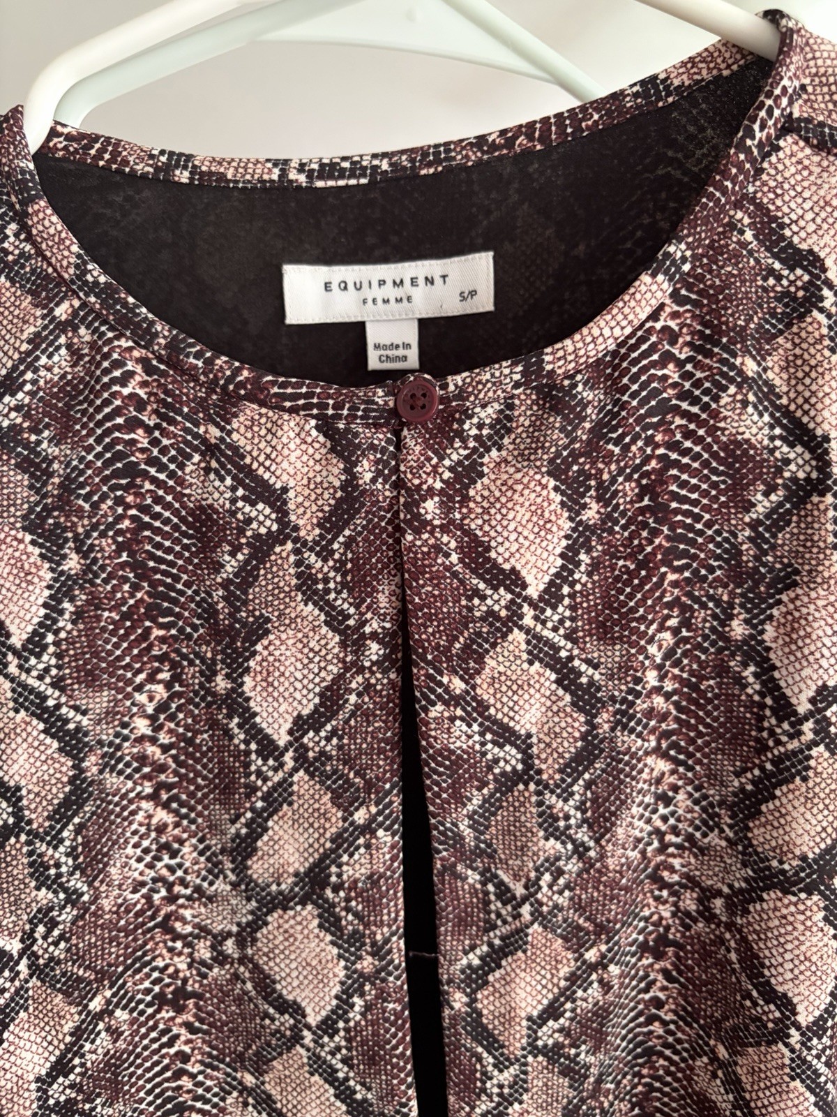 Equipment Bonnie Snake Print Keyhole Shift Dress Small