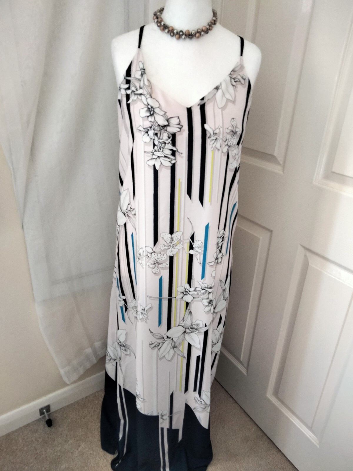 Next Dress Spaghetti Straps Maxi Lightweight Size 10 New/Tags