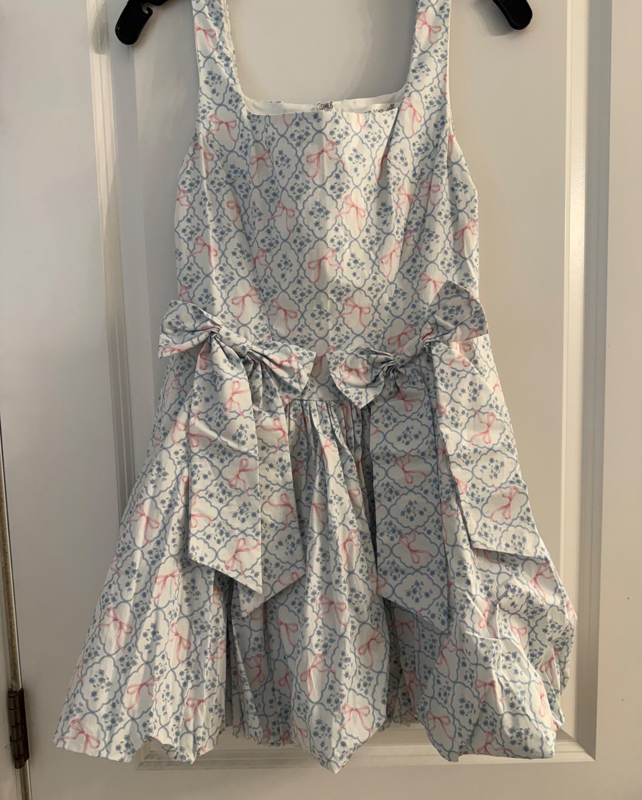 altar’d state white dress with pink and blue bows size xs