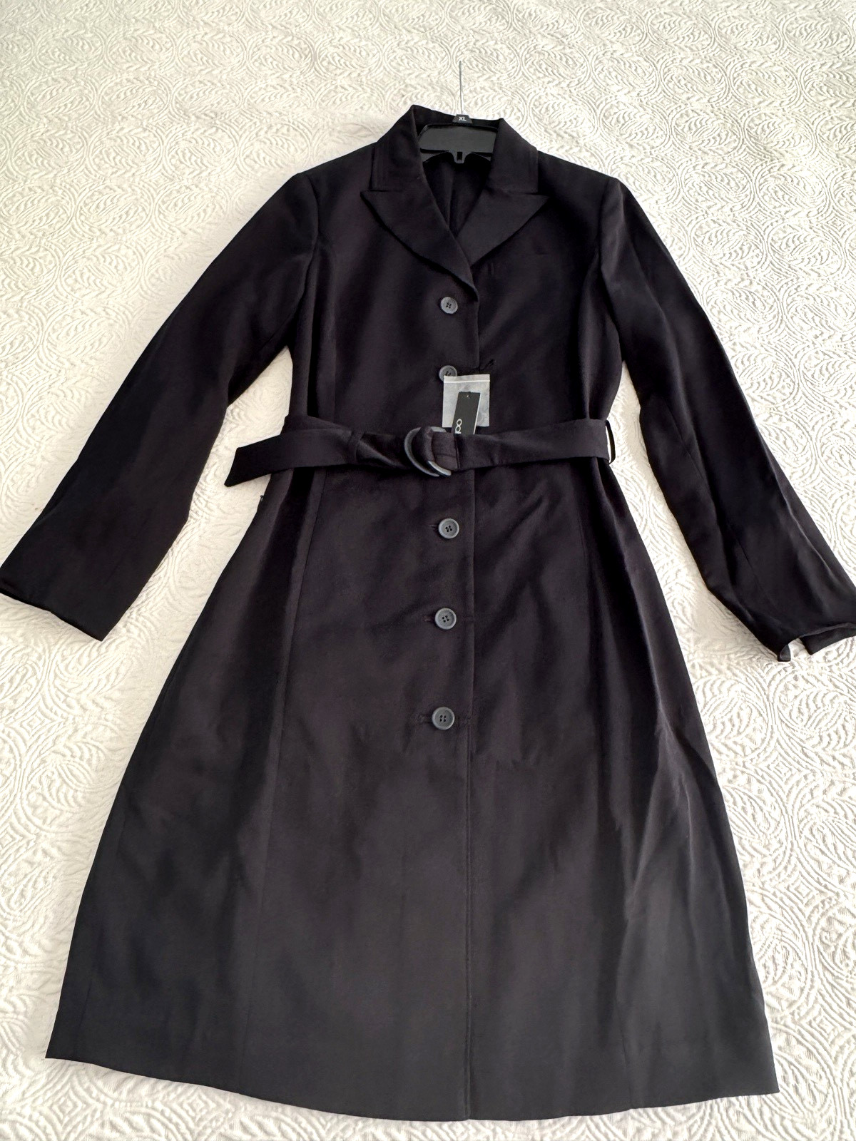 Oobe Polyester Shirt Dress Black Long Sleeve Button Front Buckle Waist M – NWT