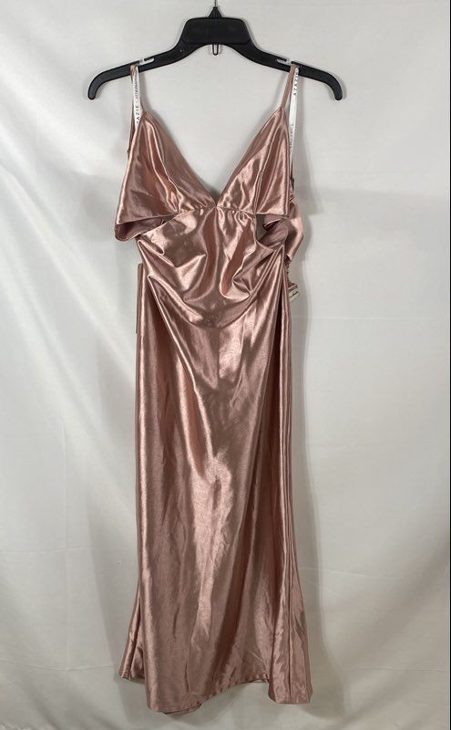 Kendall + Kylie Women’s Glam Time Pink Cutout Satin Midi Dress Sz M NWT