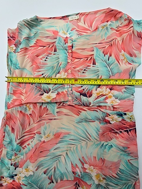 Mismash Women’s Strapless Coral Teal Floral M Dress