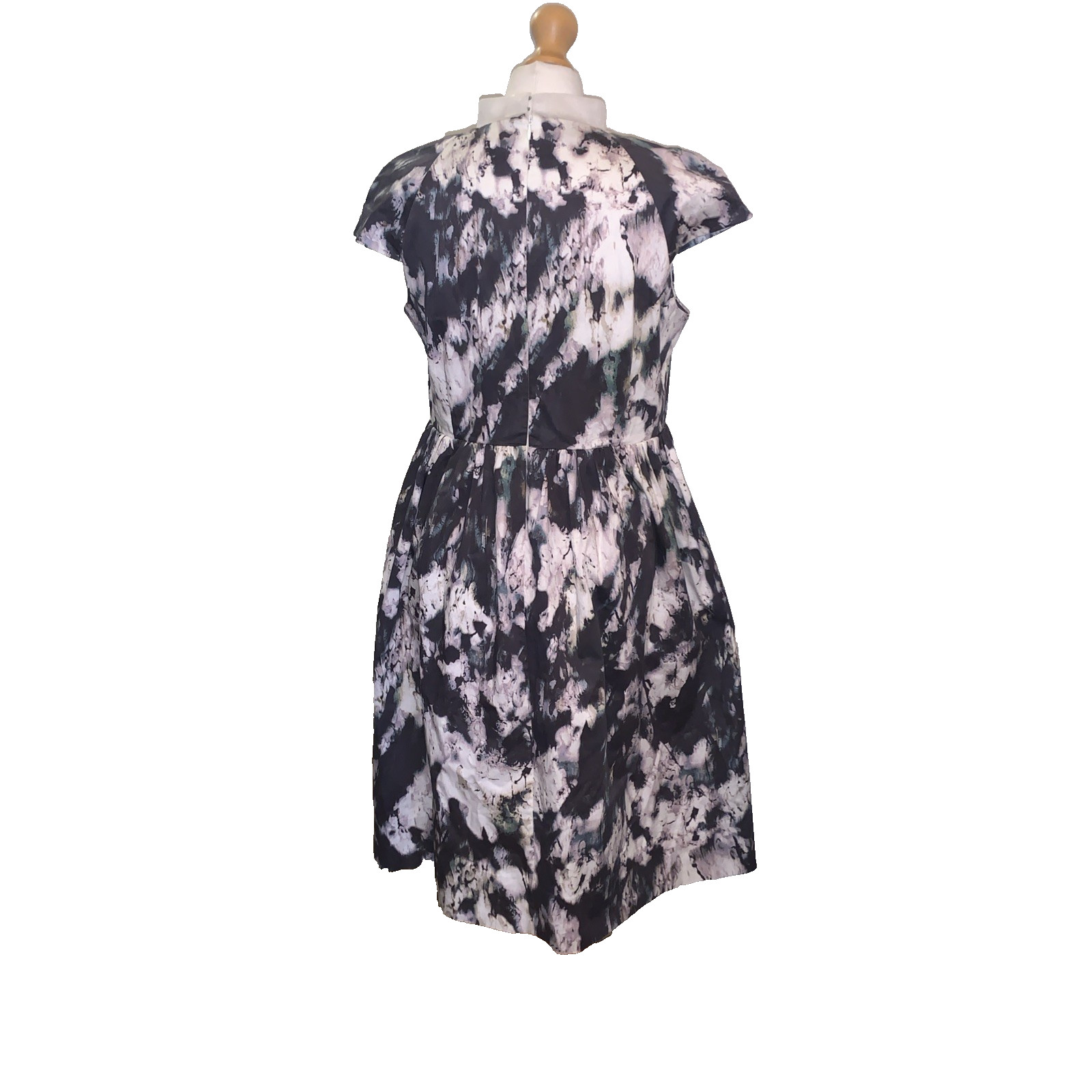 COS Stand-Up Net Collar Abstract Printed Dress. Size 42