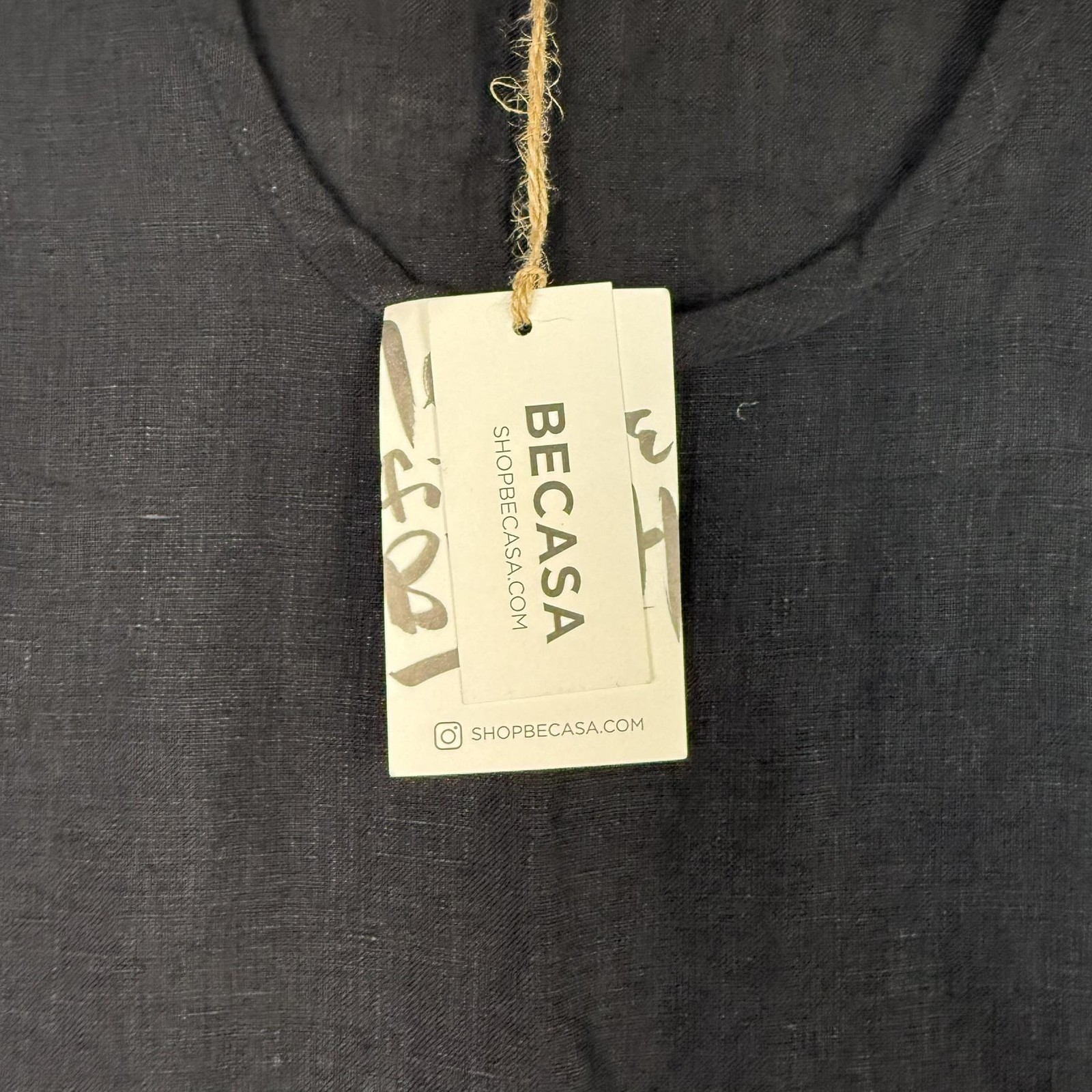 BECASA Womens Small Black Linen Tank Shift Sleeveless Whimsygoth Summer New