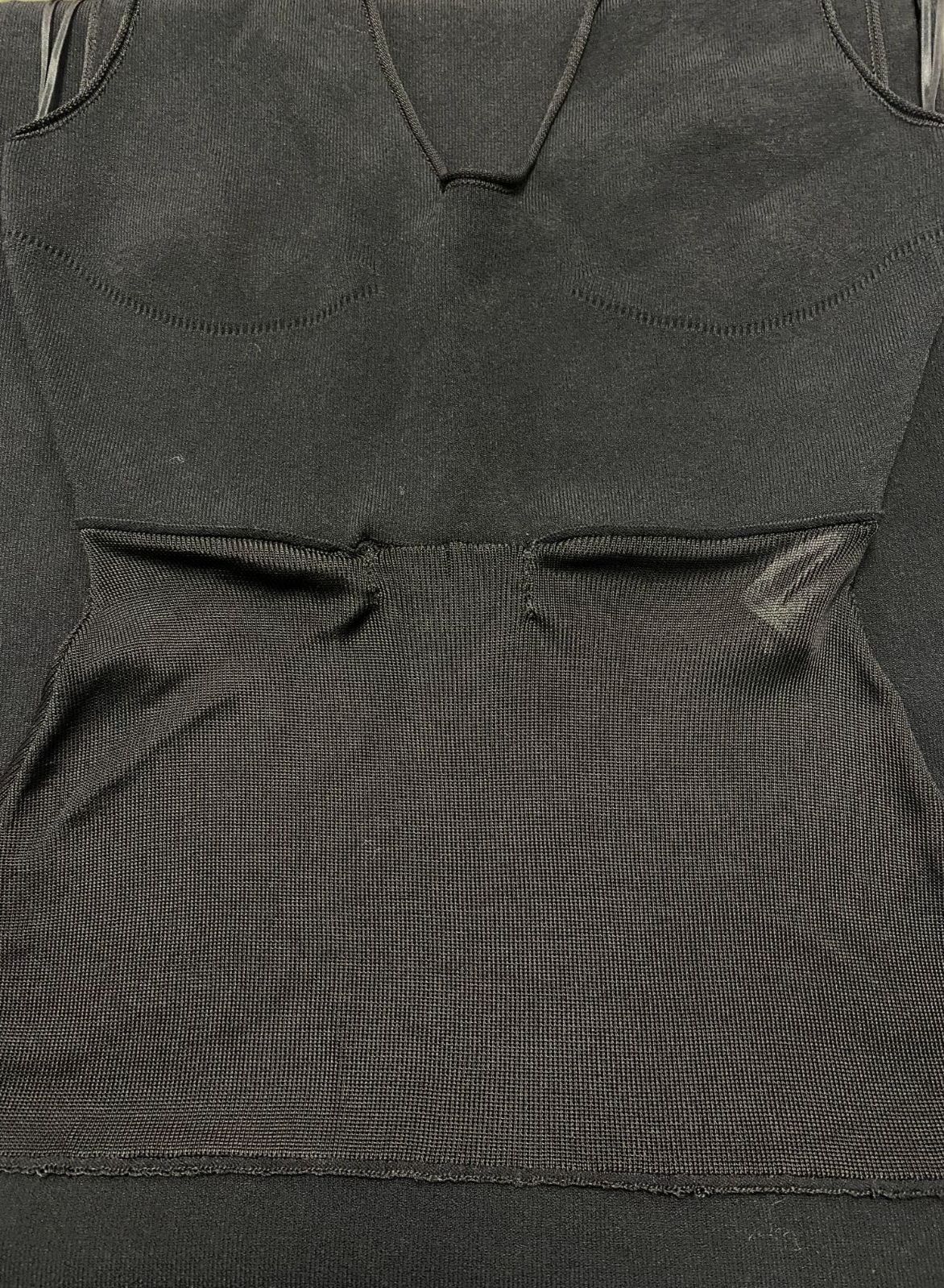 Tom Ford Women’s Black Paneled Knitted V-Neck Sleeveless Bodycon Dress Size S
