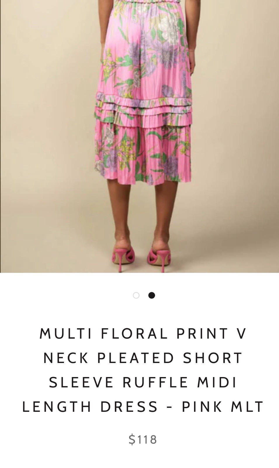 Current Air Anthropology, Botanical Motif Midi Dress Green Pink Floral – Sz M