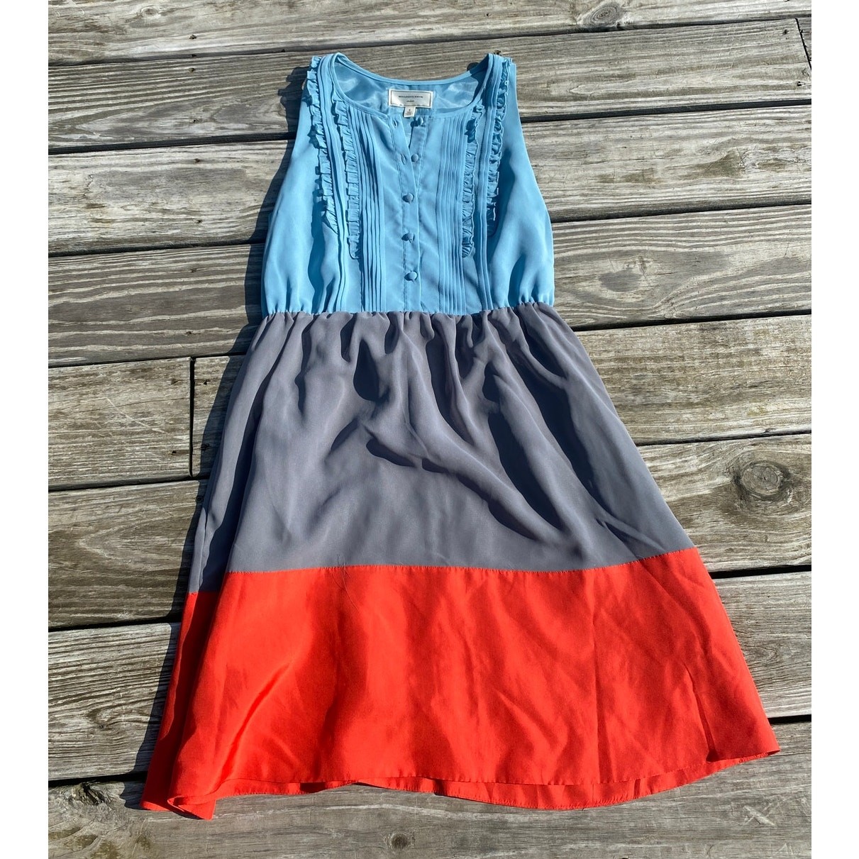 Anthropologie Moulinette Soeurs Dress – Blue/Gray/Orange – Size 6