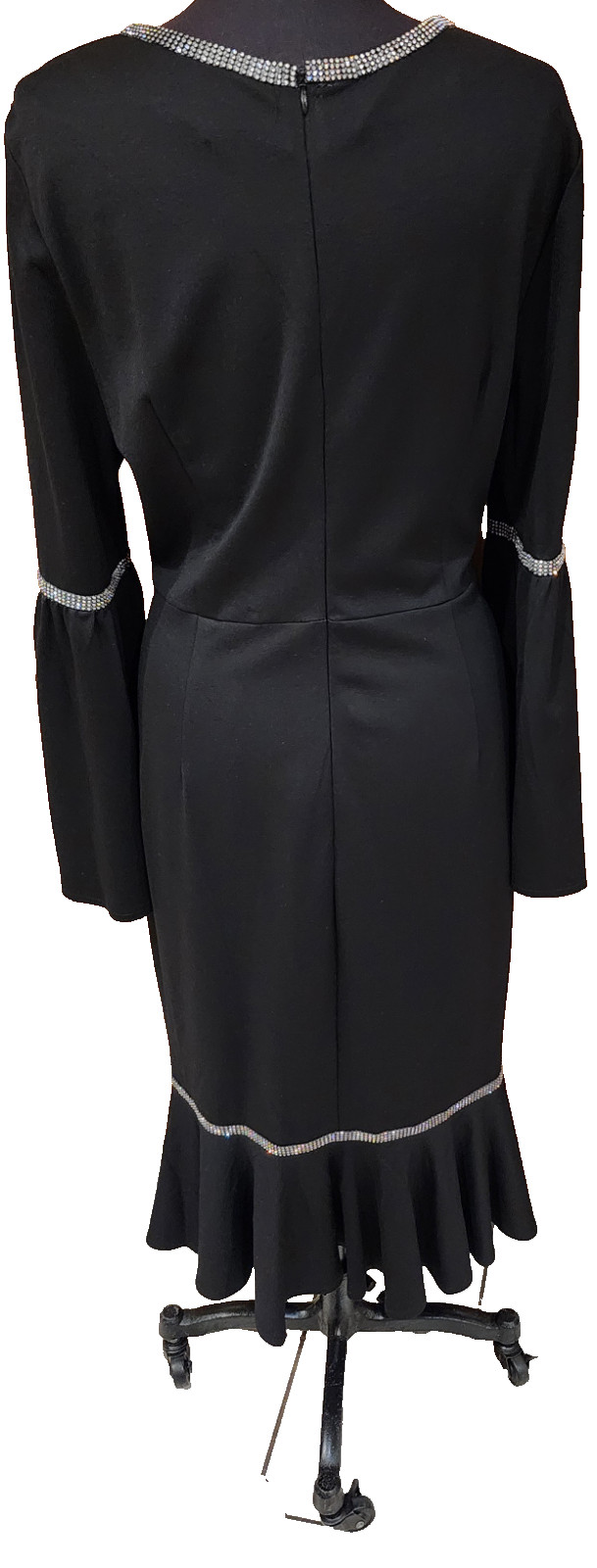 black Diana Rhinestone Dress Size 14