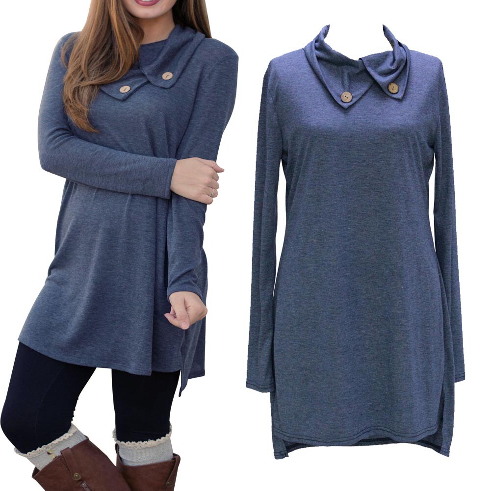 Lapel Collar Long Sleeve Women’s Dress Winter Casual Fashion Keen Length Dresses