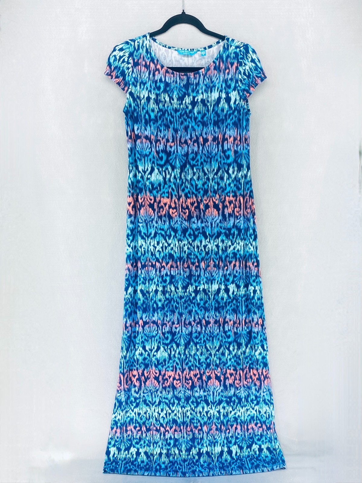 Vintage Tori Richard Dress Womens Small Multicolor Modal Floral Maxi Resort