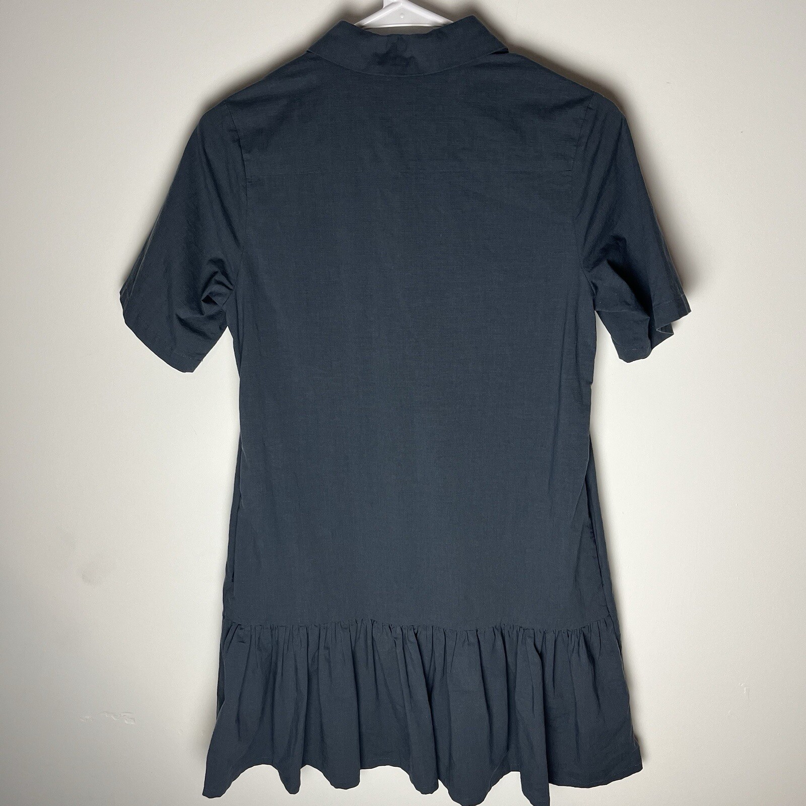 Kurt Woods Gray Mini Dress Pockets Collar XS