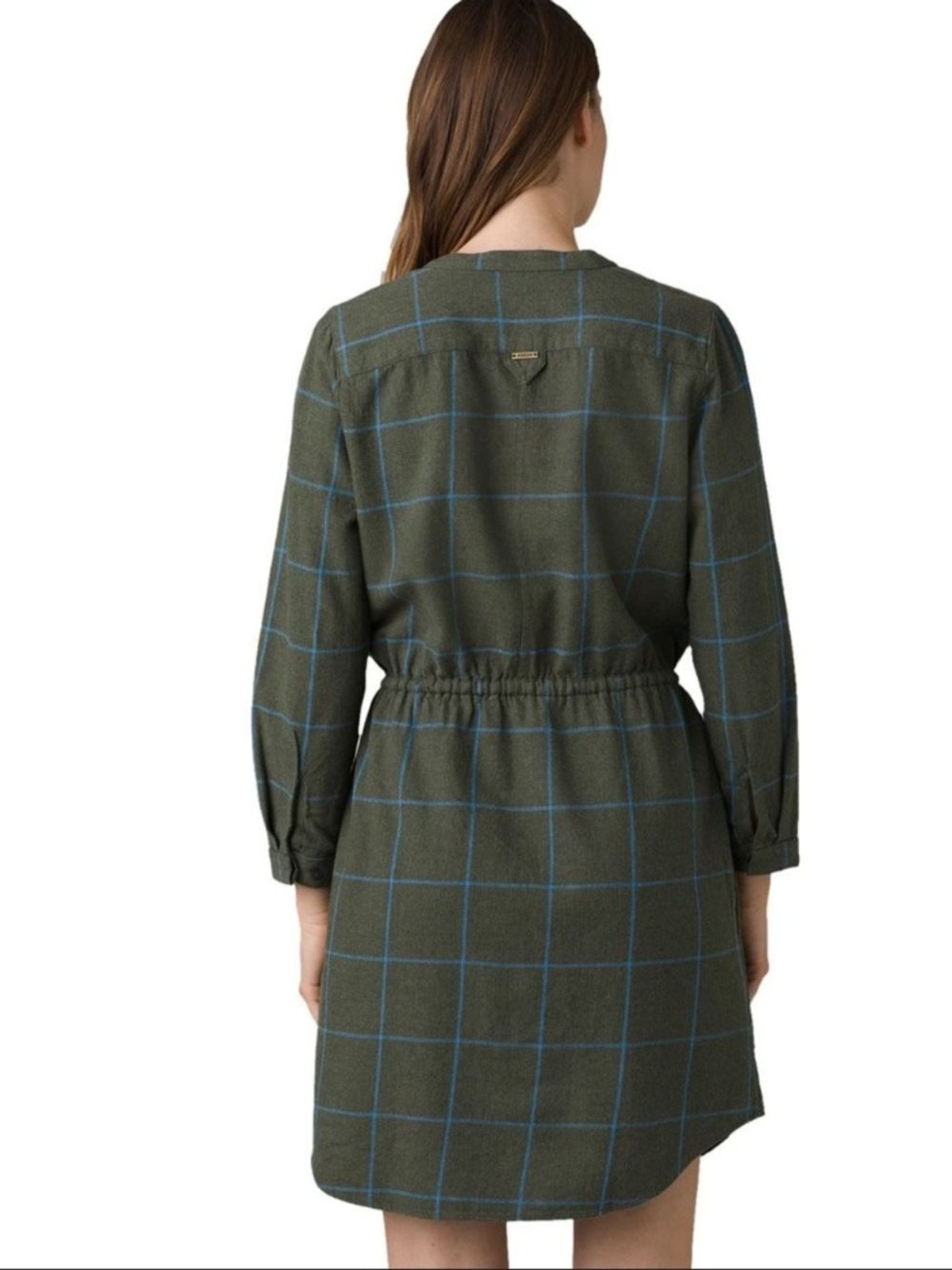 PrAna Loop to Pines Dress 100% Organic Cotton Midi Shirt Dress Kale Green Size S