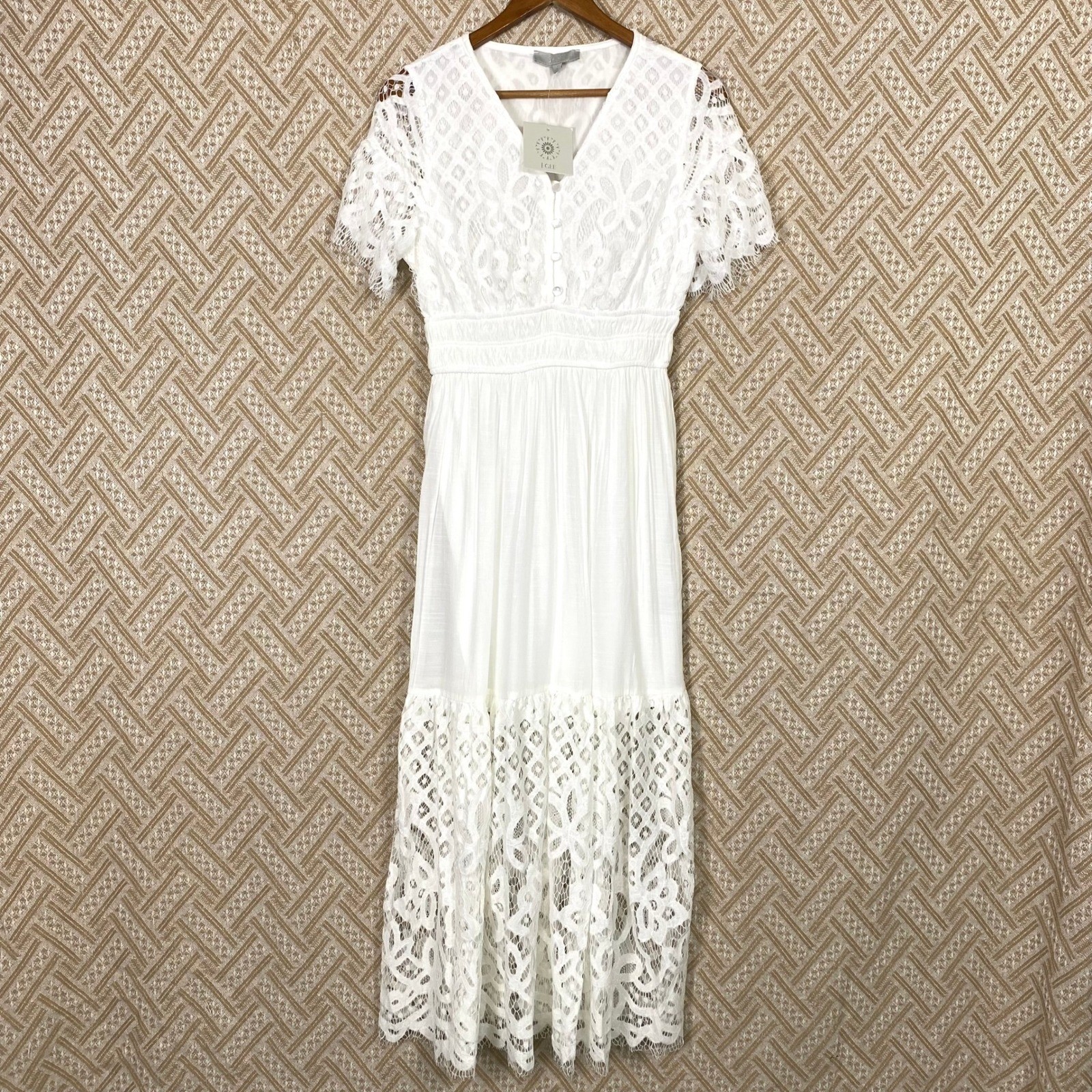 Anthropologie J Gee Small Maxi Dress Cottagecore Romantic Coquette Feminine Chic