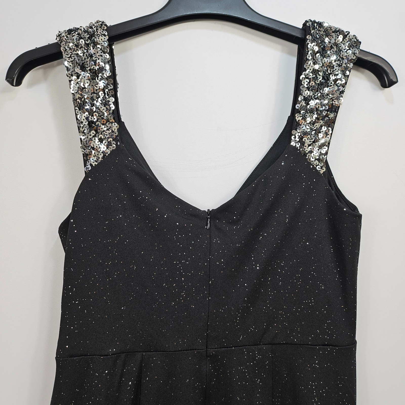 Ever Pretty – Black Sequin Strap Maxi Evening Dress V-Neck – XL – BNWT