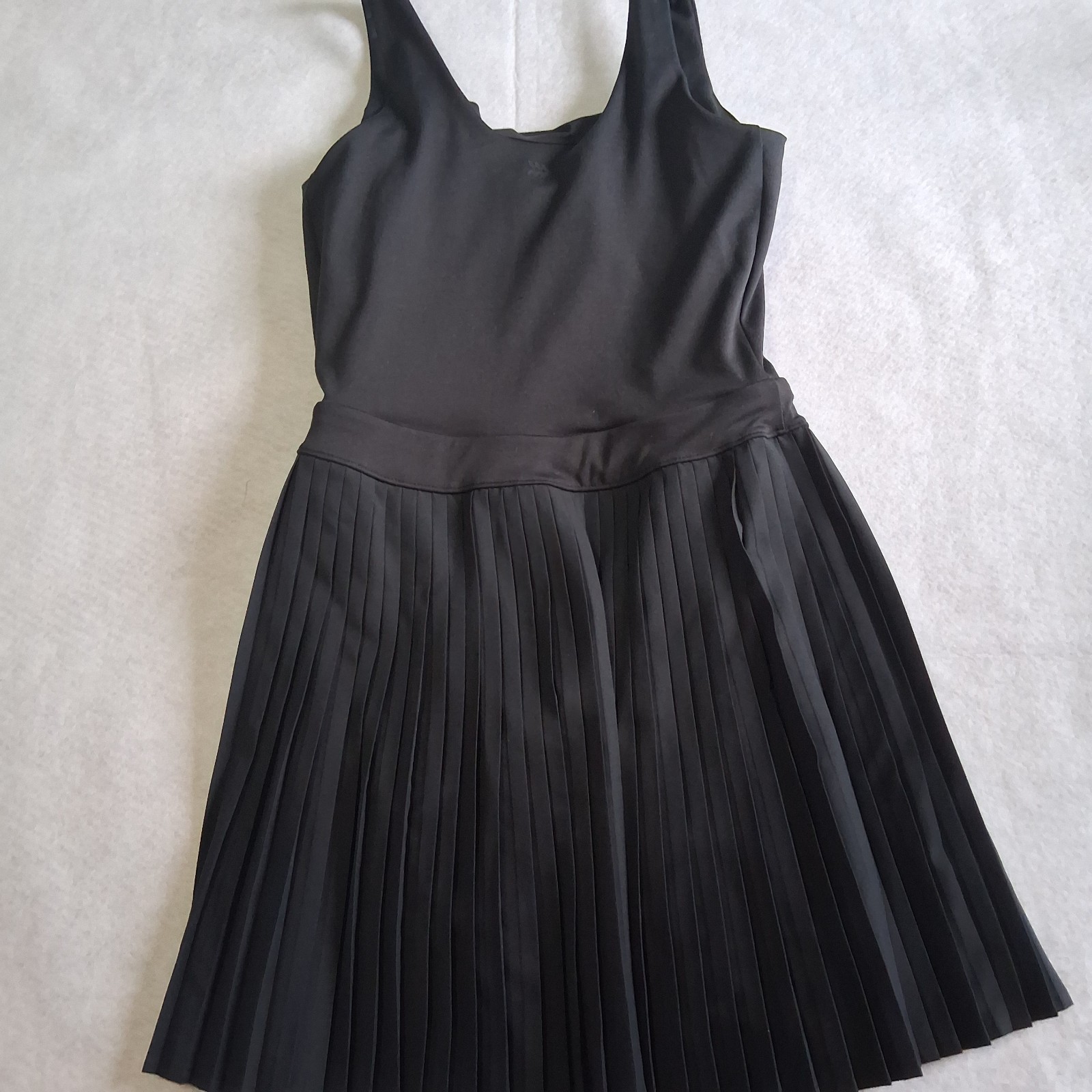 Pleated Active Dress black All In One Motion built in shorts and bra shelf small