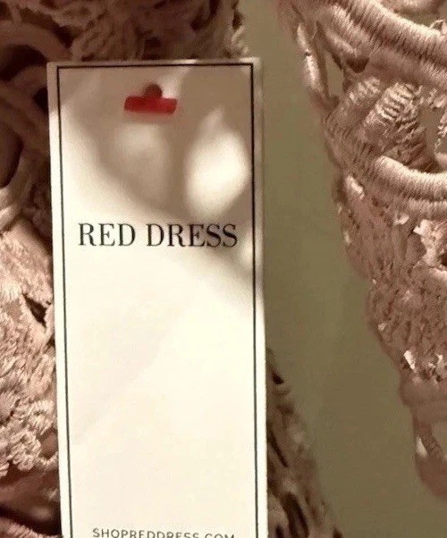 NWT Ever After Women’s Blush Tiered Ruffle Stretch Crochet Fit & Flair Dress L