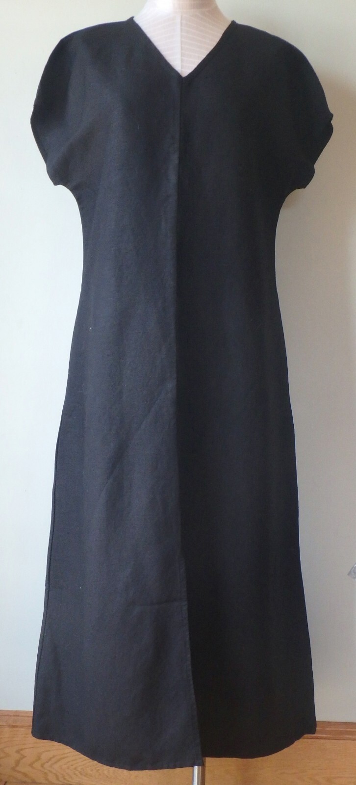 FLAX Designs LINEN & Rayon DRESS S NWOT YARA Maxi Dress BLACK