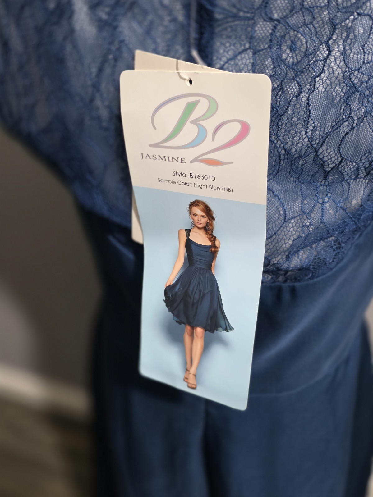 B2 Jasmine Midnight Blue Style B163010 Women’s Dress Size 14 New with Tags