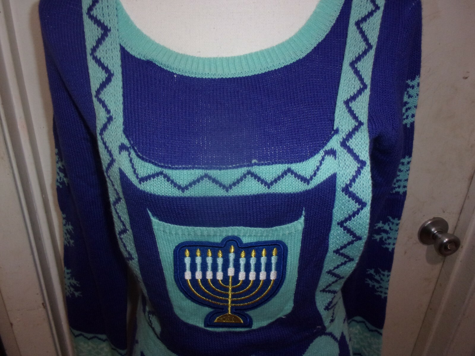 Born Famous Holiday Sweater Hanukkah Menorah Dress sizes XS,S.M.L.XL.XXL (B288)