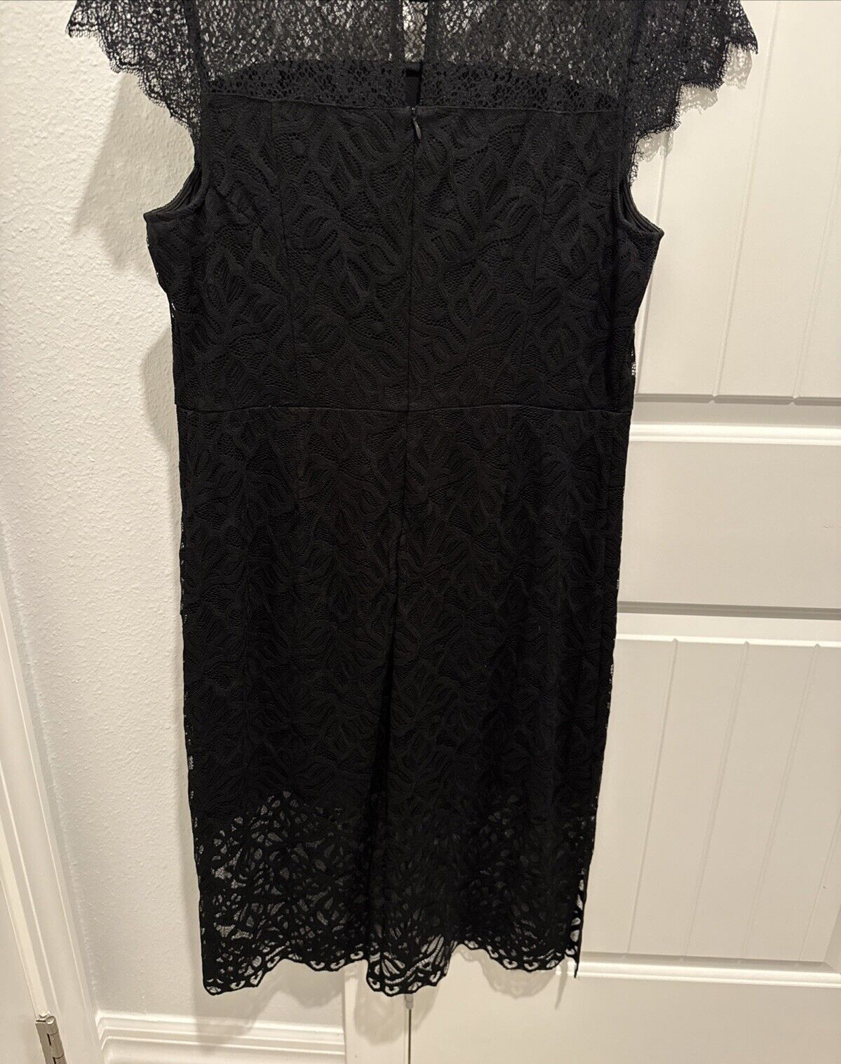 Kensie SIZE LARGE Black on Black Lace Overlay Nylon Spandex Poly Dress