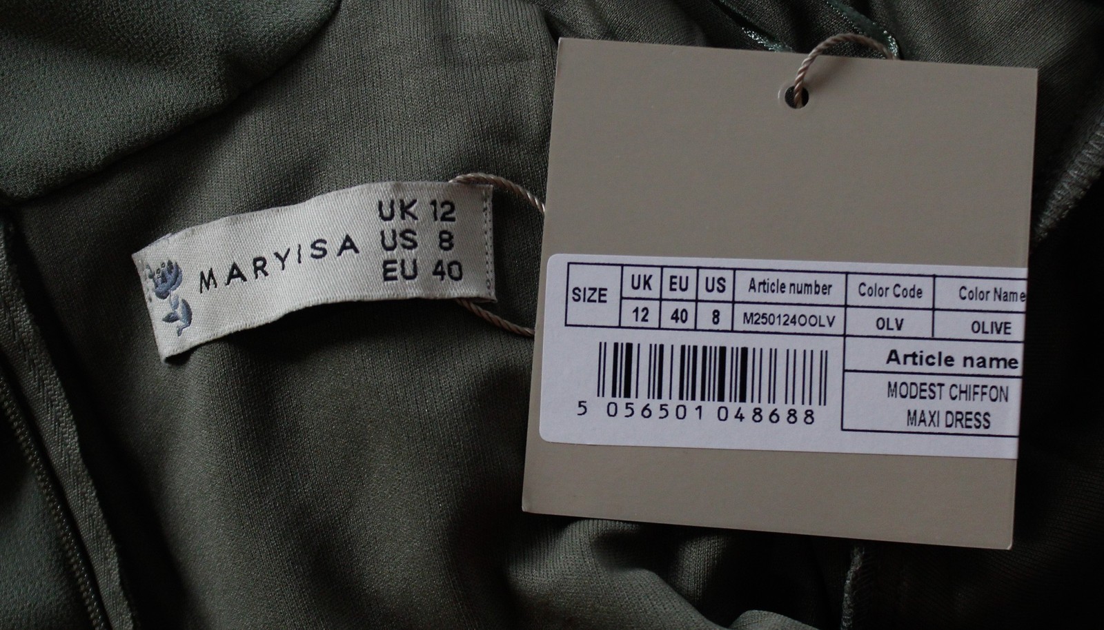 Maryisa Women’s Ezza Modest Chiffon Caped Maxi Dress LB3 Olive US:8 UK:12 EU:40
