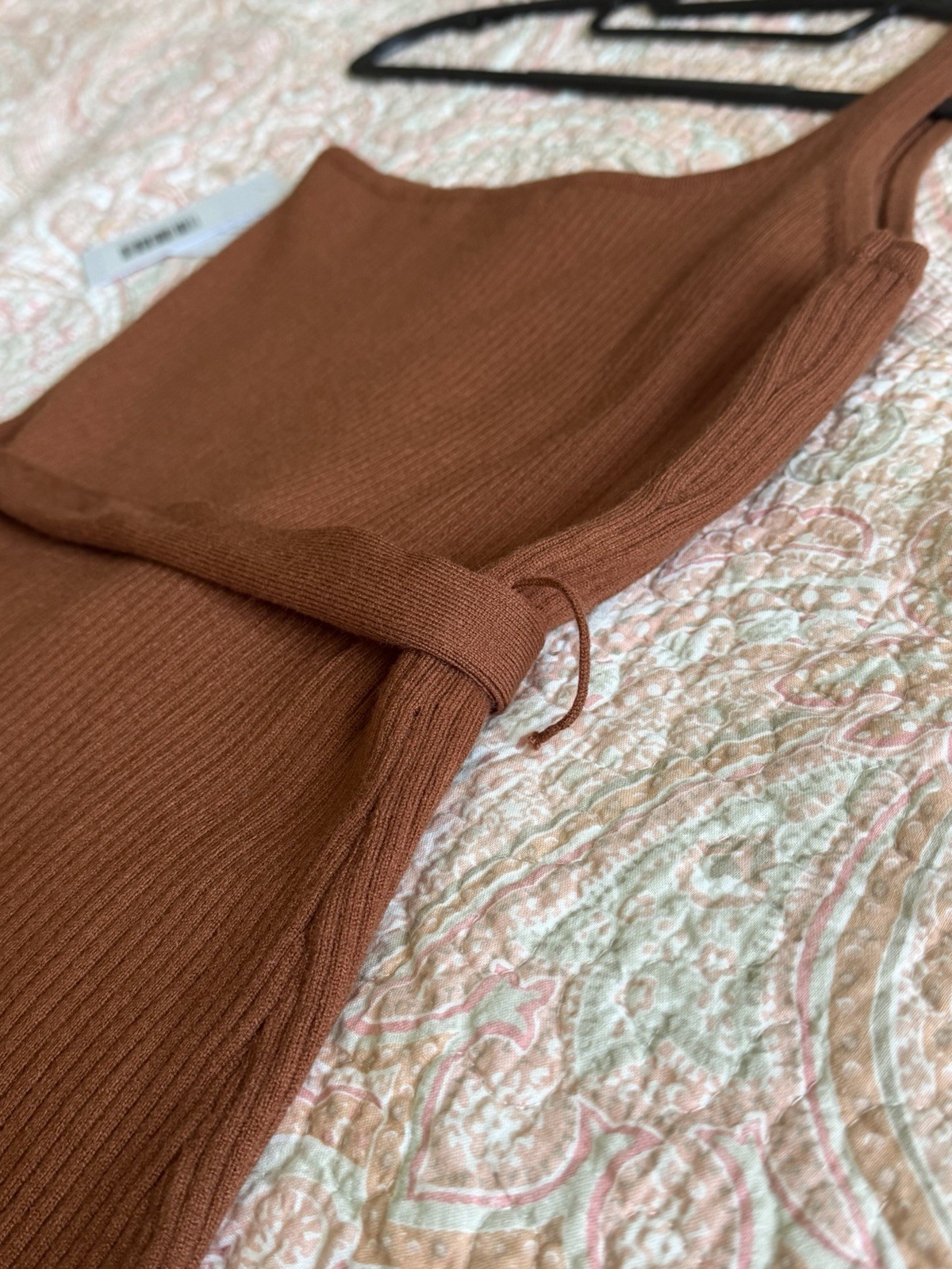 Kelly Rowland x JustFab One Shoulder Ribbed Knit Midi Dress Brown Size XL NWT