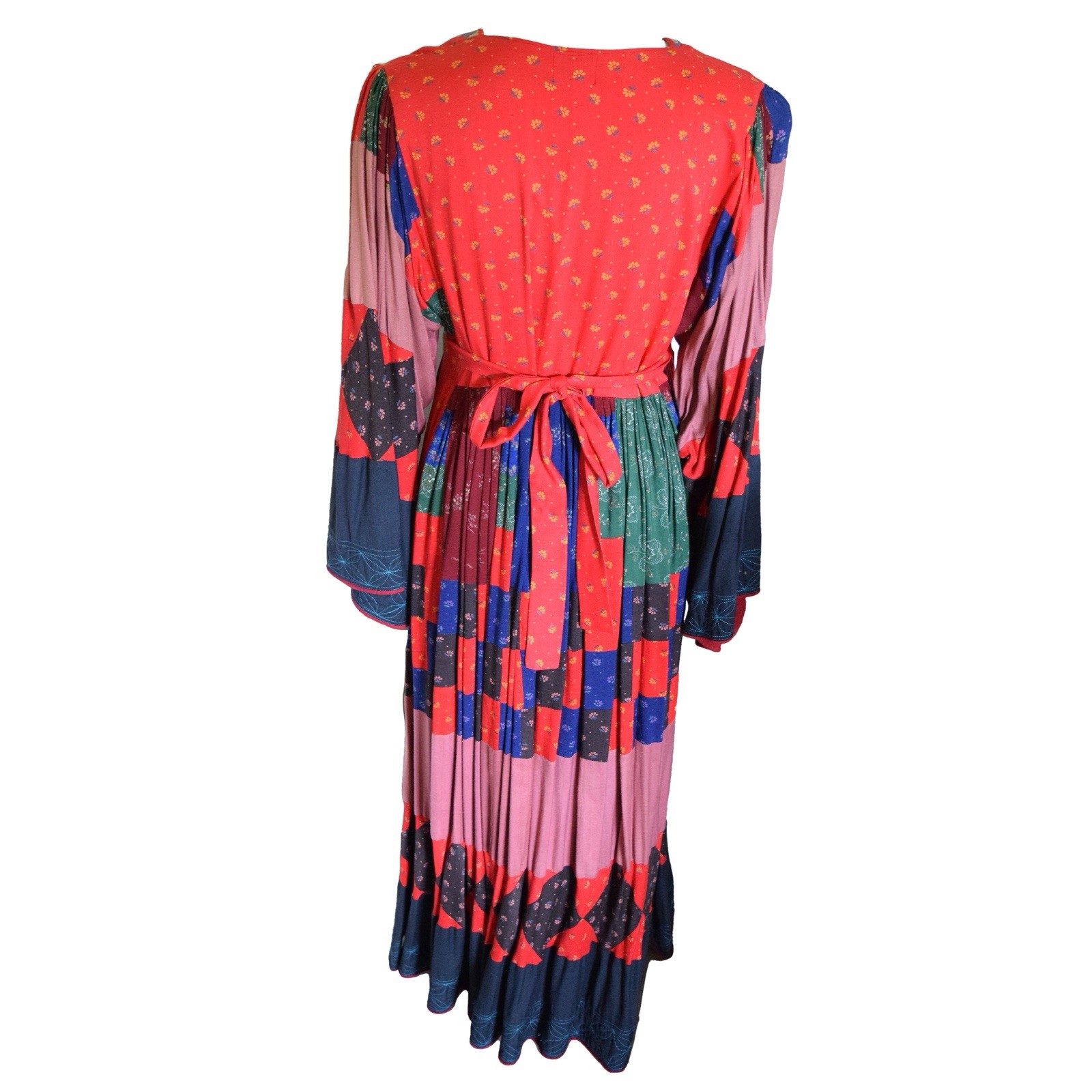 RARE AFGHAN VTG 1970s Kuchi Patchwork Dress Embroidered Boho Collector’s Piece