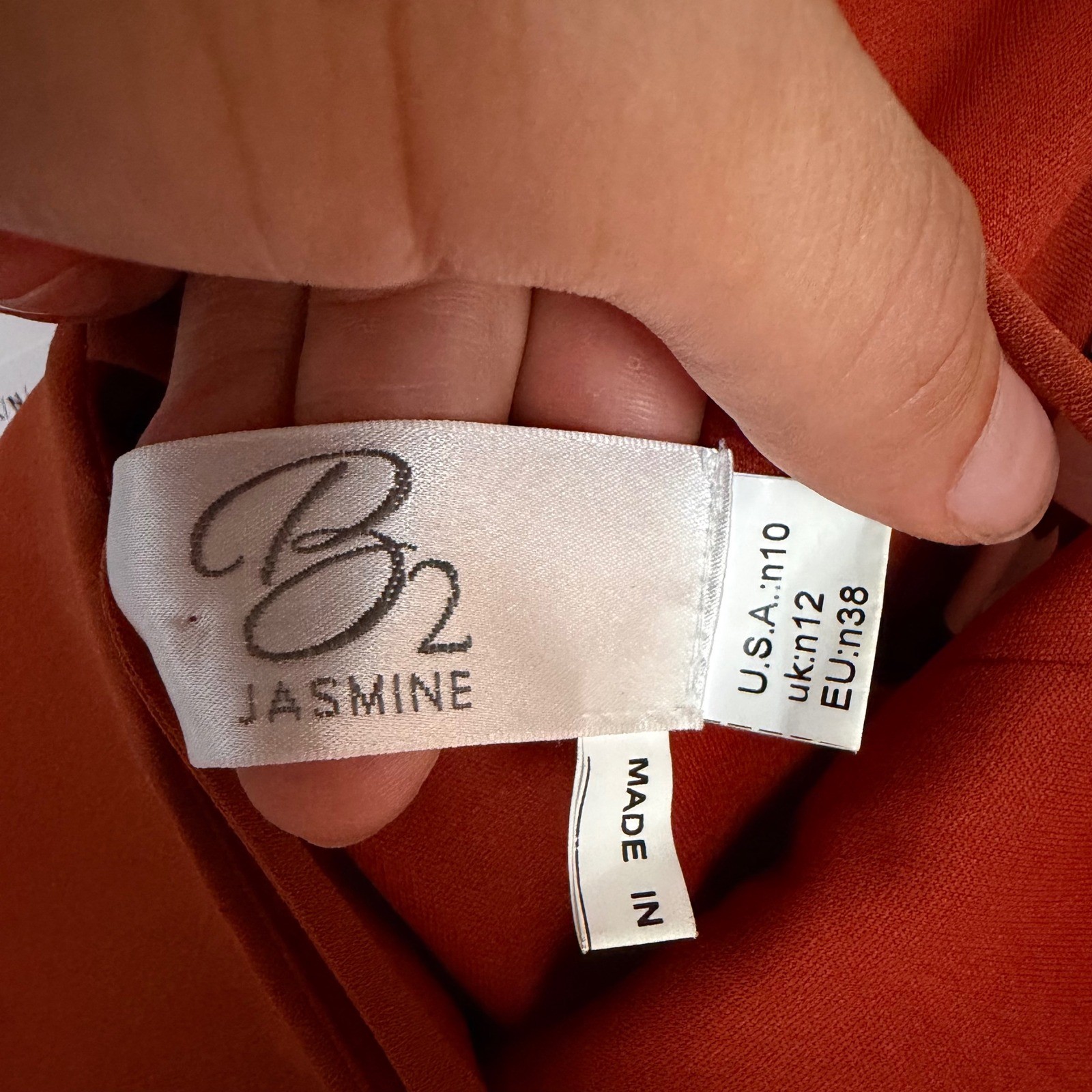 B2 Jasmine Rust Orange Sweetheart Neckline Formal Gown High Slit Dress NWT 10