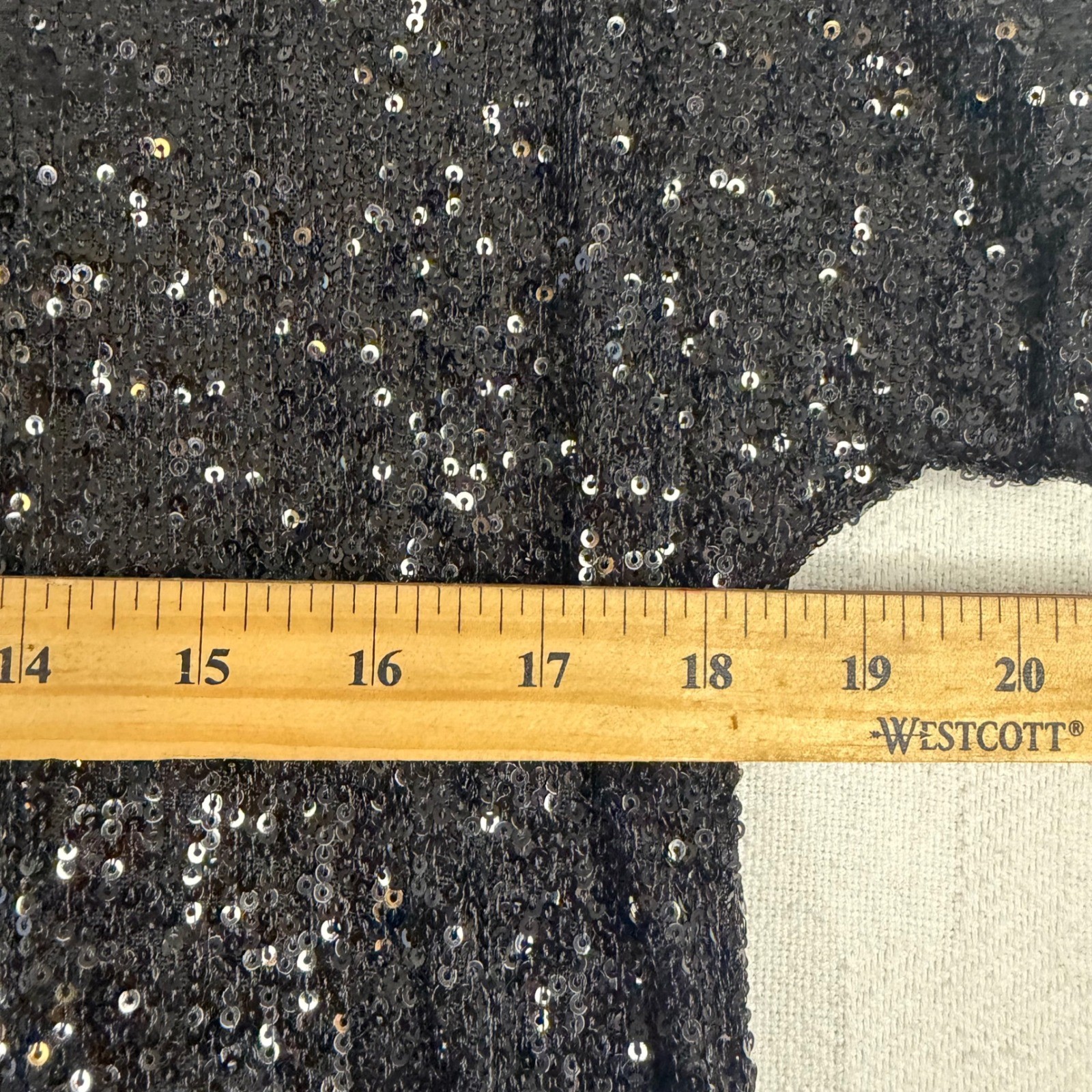 Hilary Radley Black Sequin Short Sleeve V-Neck Shift Dress CO4478L-48F Small NEW