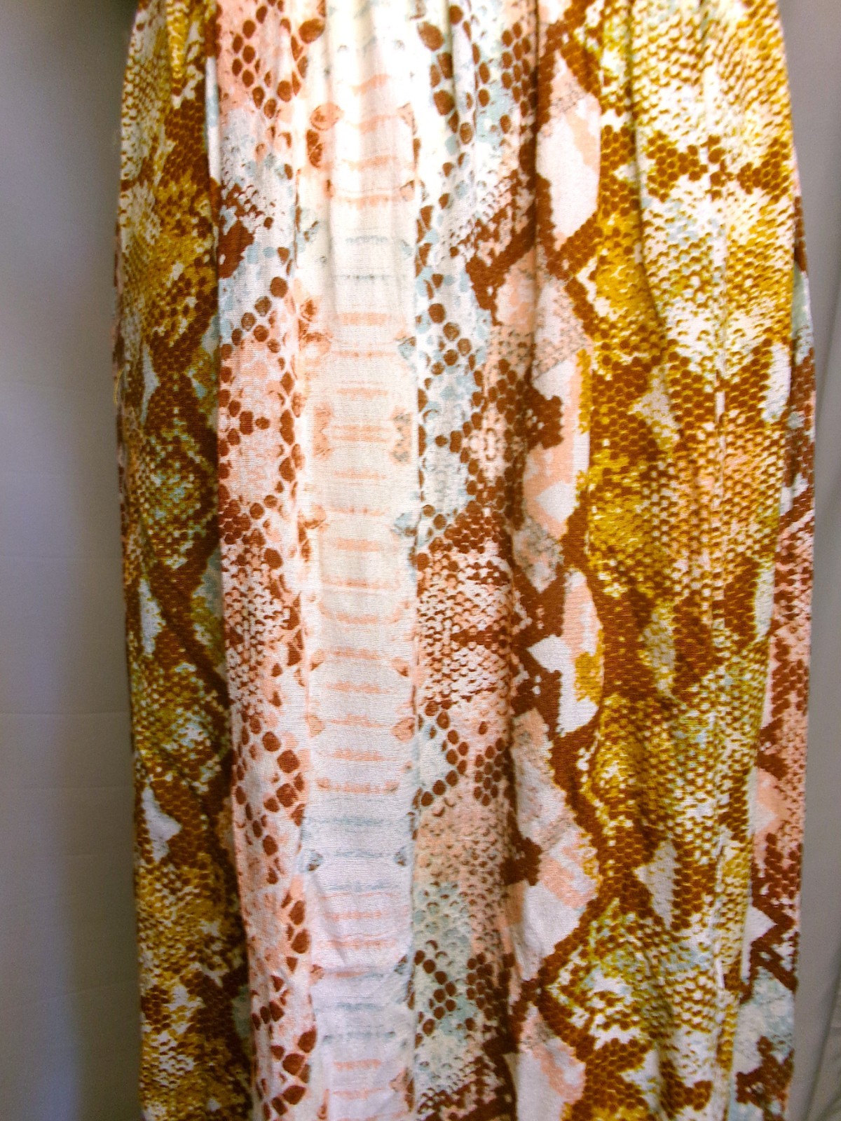 Wrangler Retro Snake Print Maxi Dress Womens Small Boho Crochet Trim Sleeveless