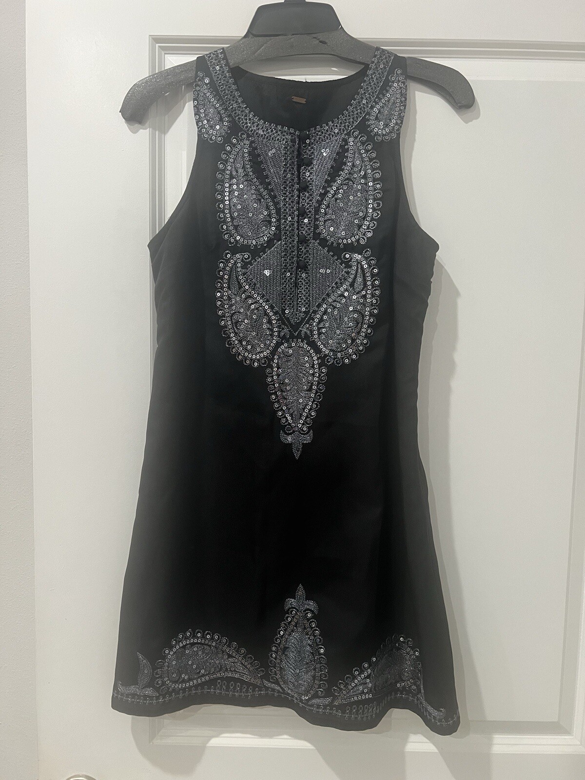 Free People Black And Sequin Dress. No Size Tag. Please See Measurements