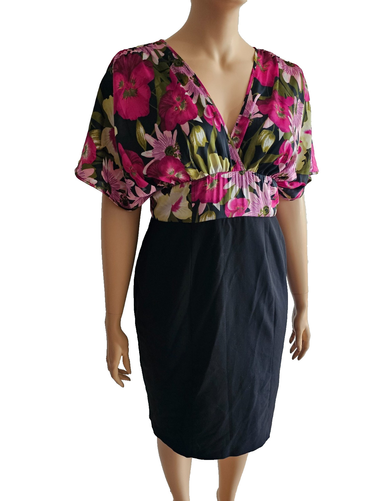 Star by Julien Macdonald size 46 shift dress 2in1 sexy elegant kimono sleeve flowers