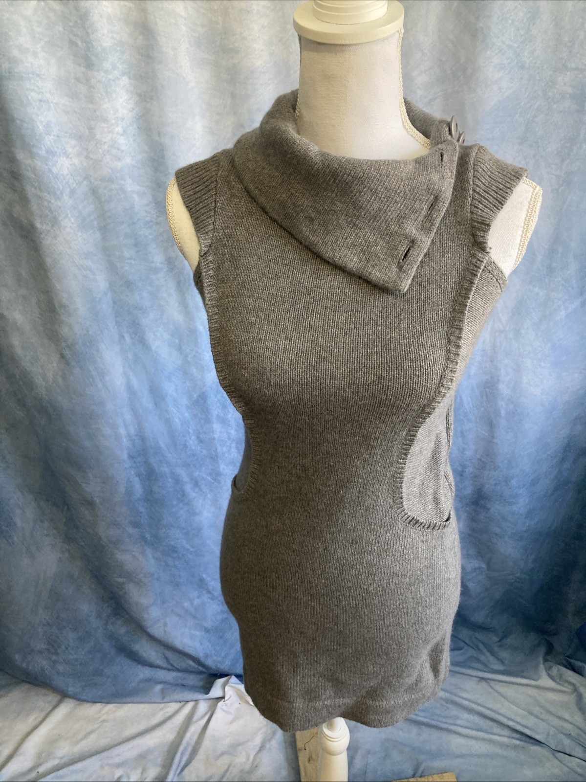 Coincidence & Chance Urban Outfitters Gray Angora Wool Blend Cowl Neck Dress S
