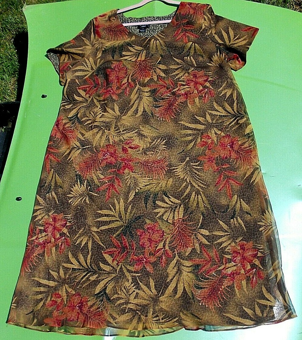 VIRGO WOMENS LONG FLORAL DRESS 24 SCOOP NECK PULLOVER SHORT SLEEVE TOP RN67733
