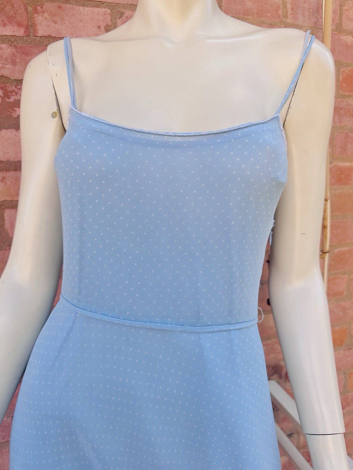 Vintage 2000s BluGirl Blumarine Blue Polka Dot Rayon Slip Dress I40 Y2K Gem💎