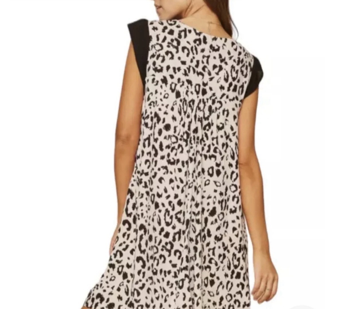 Savanna Jane Lucky in Leopard Dress Animal Print Embroidery Vacation MEDIUM