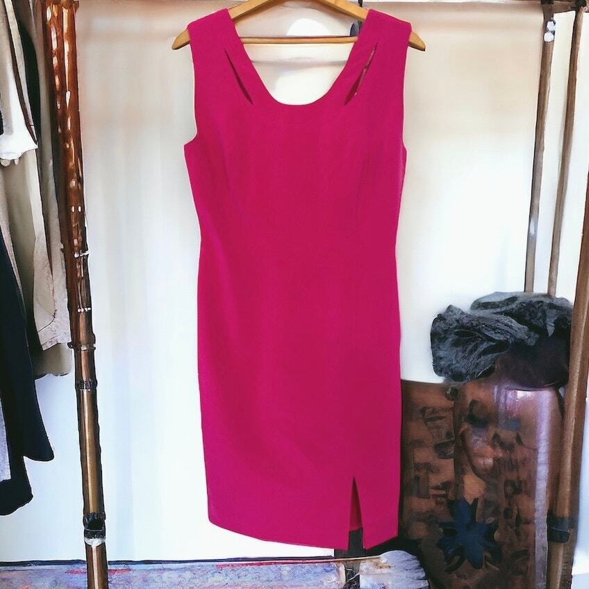 YL Hot Pink Silk Mini Dress Size 6