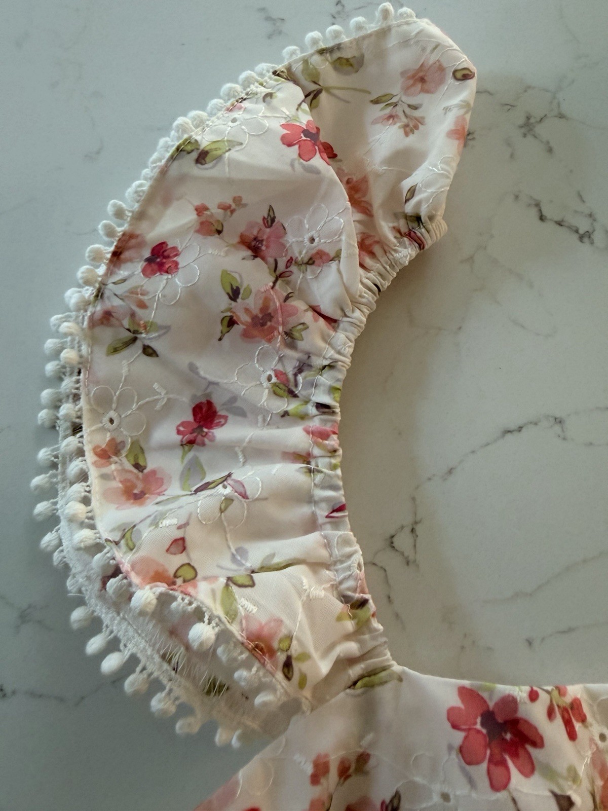 Altar’d State Girl Lainey Double Layered Pink White Floral Romper Size XL