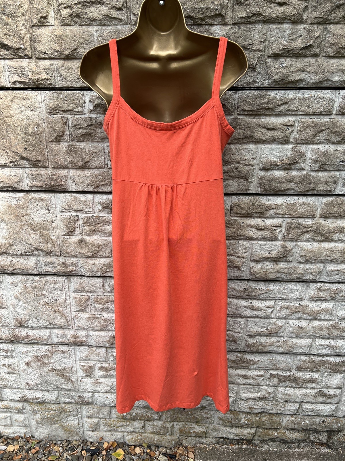 Ladies Collection By Jackpot Orange Adelas Strappy Cotton Stretch Midi Dress UKL