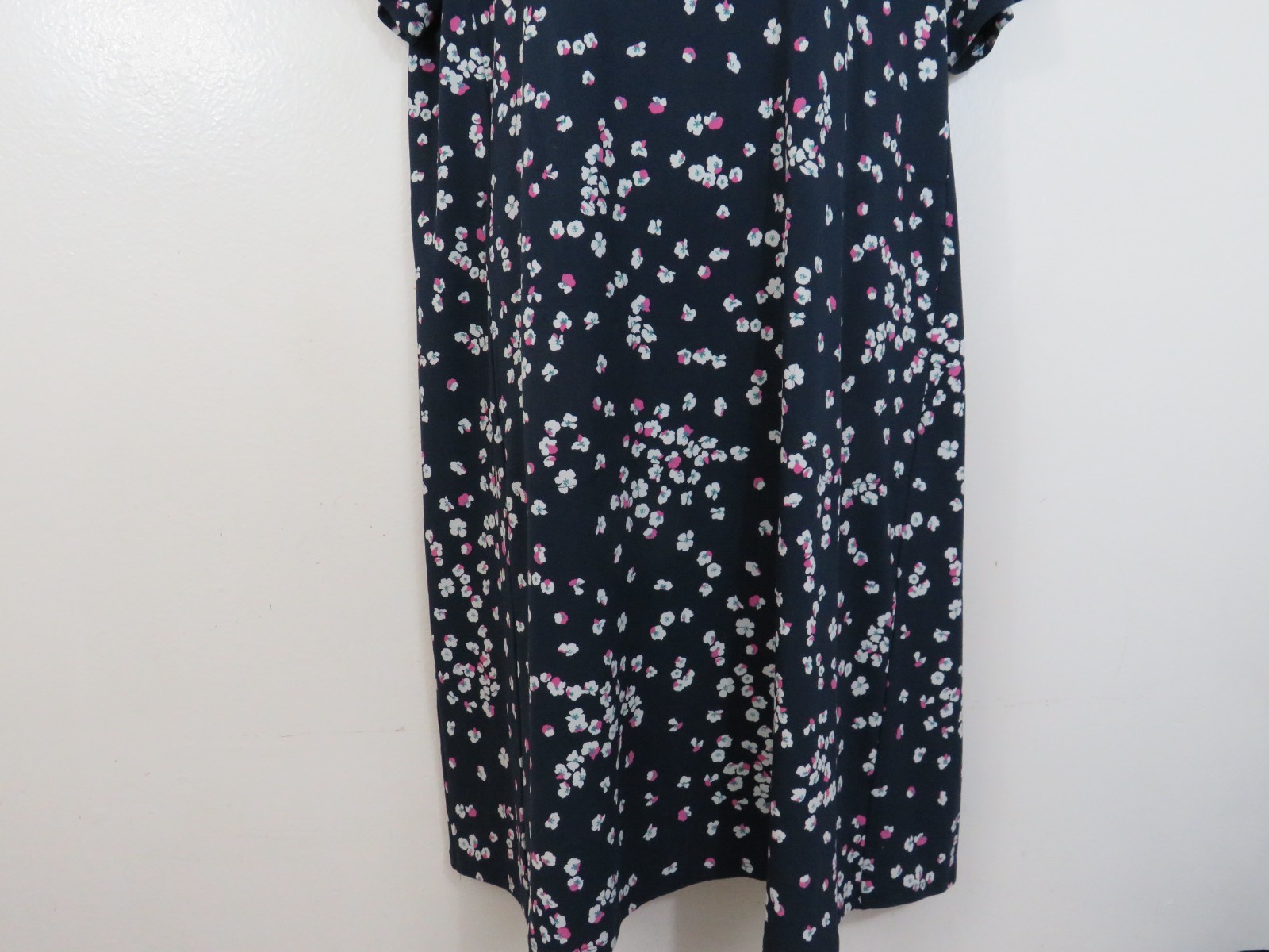 J Jill Size 2X Wearever Floral Shift Dress Pull On Casual Short Sleeve Blue