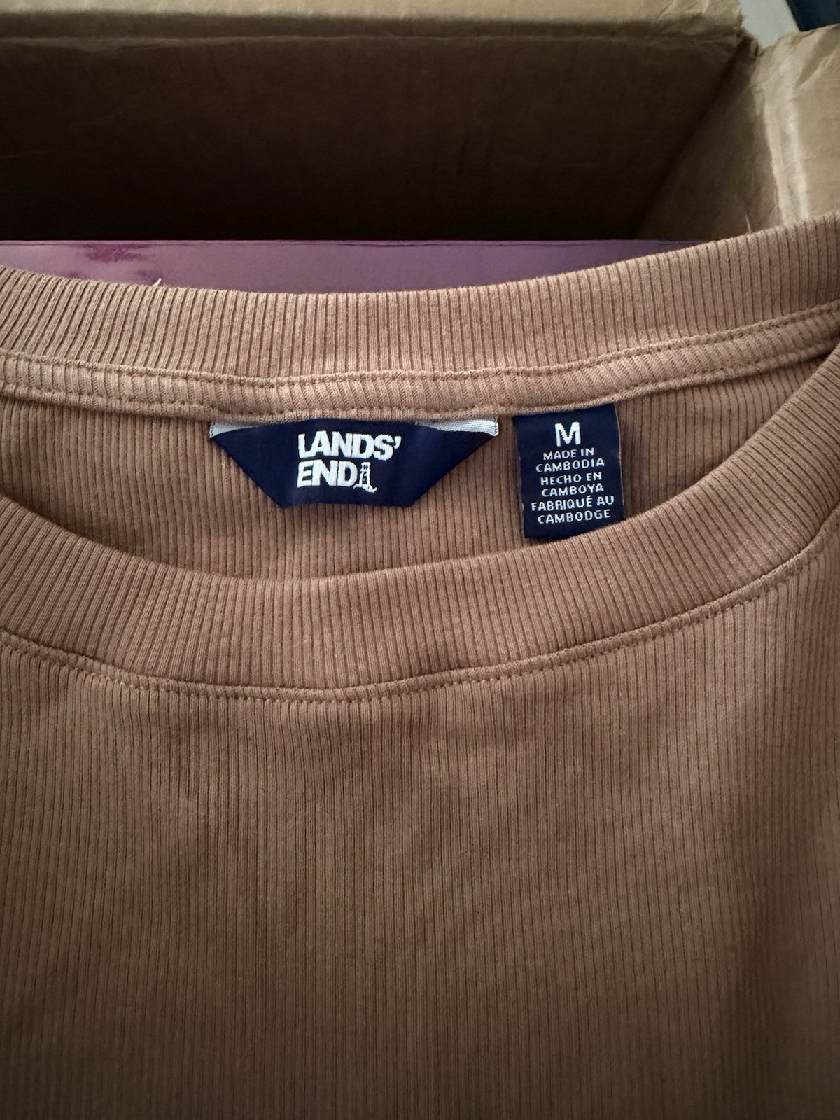 Lands’ End Sleeveless Belted Midi Dress in Brown. Size M.