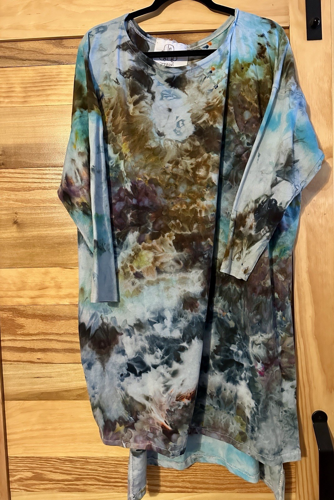 Upcycled Clothing Tunic/dress, Tie Dyed, Med To 2XL, Loose Fit. Cotton