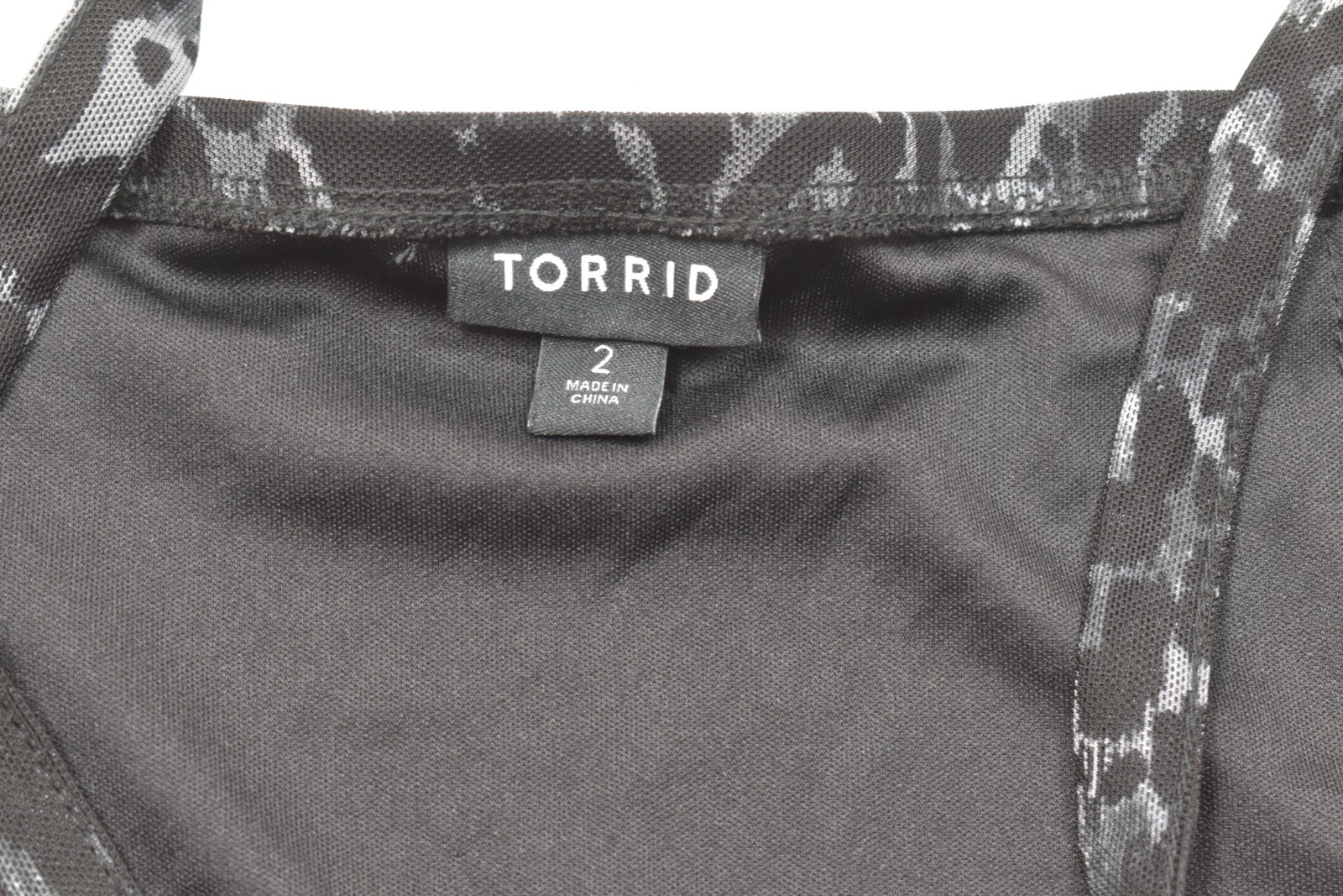 Torrid Womens Plus Size 2 Leopard Print Mesh Cami Dress Black Gray Velvet Trim